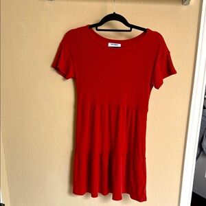 Old Navy girls brick red Short Sleeve tiered Dress sz XL 14-16 like new